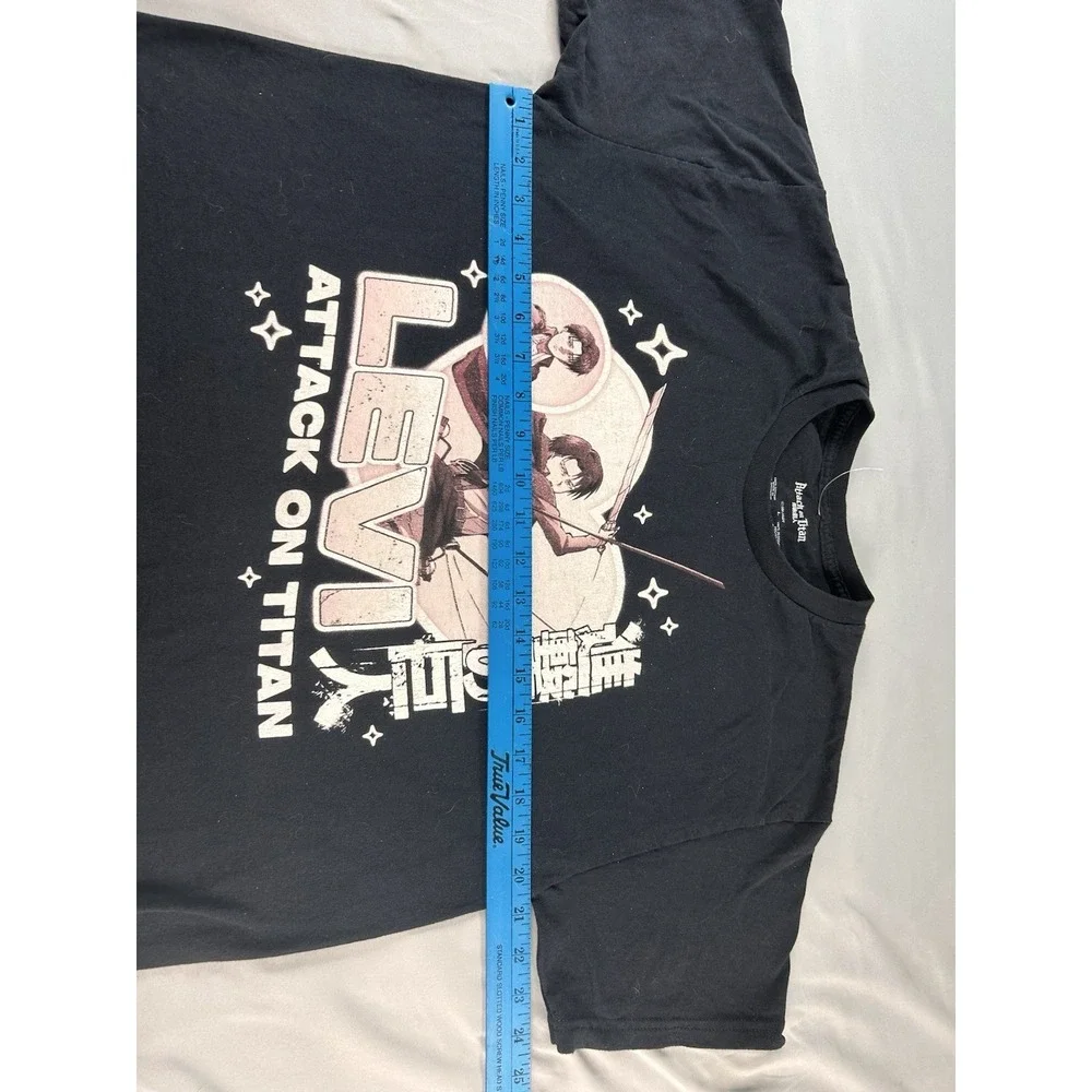 Attack On Titan Levi Ackerman T-Shirt‎ Mens Large Black Anime